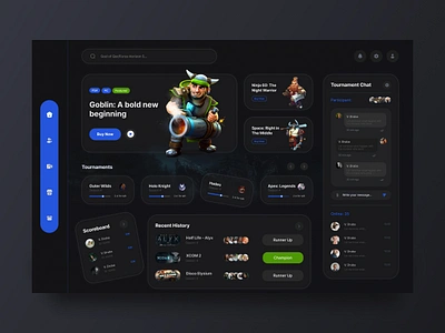 Dashboard design for Elevate Your Gaming Experience dashboard dashboarddesign design esports fortnite game gaming pc pcgaming pixelean playstation ps pubg streamer twitchstreamer ui ui ux uiux videogame