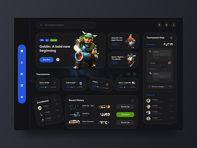 Dashboard design for Elevate Your Gaming Experience dashboard dashboarddesign design esports fortnite game gaming pc pcgaming pixelean playstation ps pubg streamer twitchstreamer ui ui ux uiux videogame