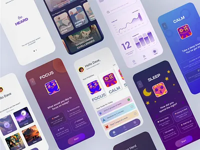 Be Heard - mindful habit app UI animation branding design illustration motion graphics ui ux