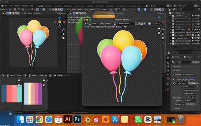 Ballons Party 3d 3d modeling graphic design