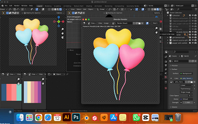 Love Balloons Party 3d 3d modeling graphic design