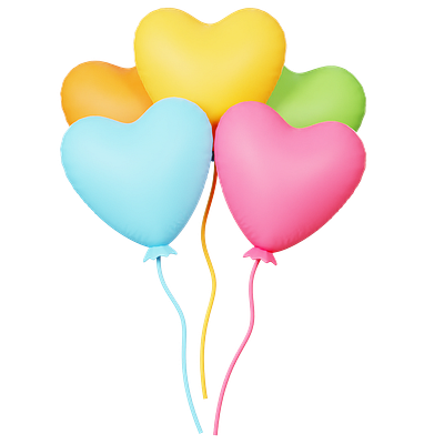 Love Balloons Party 3d 3d modeling graphic design