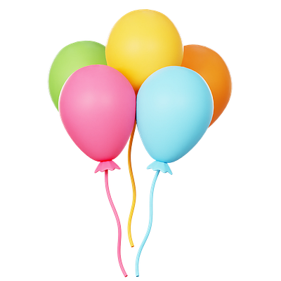 Balloons Party 3d 3d modeling graphic design