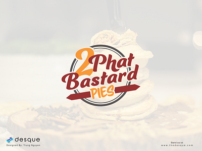 Logo Design - 2 Phat Bastard Pies branding food logo meat pies minamalist modern restaurant visual identity