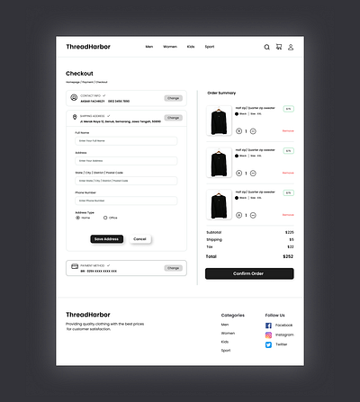 Checkout Page E-commerce - Daily 002 branding checkout company daily challenge design e commerce graphic design modern simple ui website