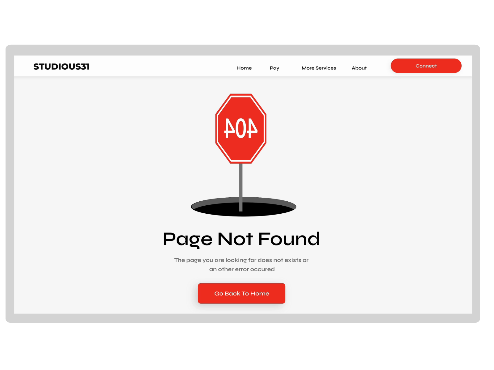 Example of 404 Page Not Found UI Design & Animation