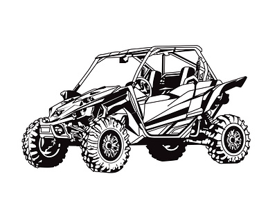 ATV Off Road vehicle Illustration Black and White Style art artwork atv digital art graphic design illustration off road vector