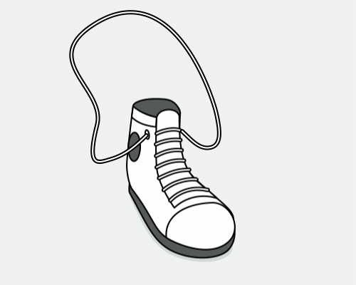 Sporty amazon hand drawn illustration jumprope motion graphics shoe