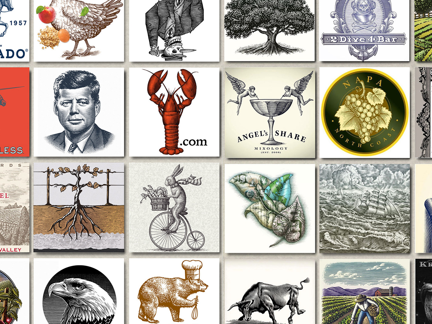 Scratchboard HandCrafted Illustrations by Steven Noble by Steven Noble