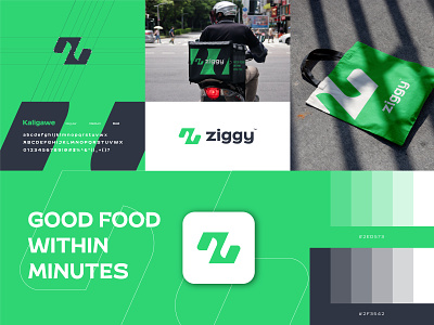Ziggy: Logo-Branding app logo branding delivery food letter z logo logo designer logo presentation logotype minimal logo ideas rider small business branding startup branding