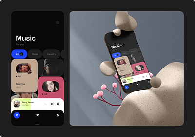 HarmonyWave: The Ultimate Music Player App Redefining Audio Blis 3d animation branding design graphic design illustration logo ui ux vector