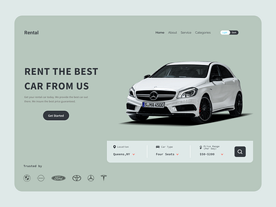 Car Rental Web Design design figma graphic design ui web design website