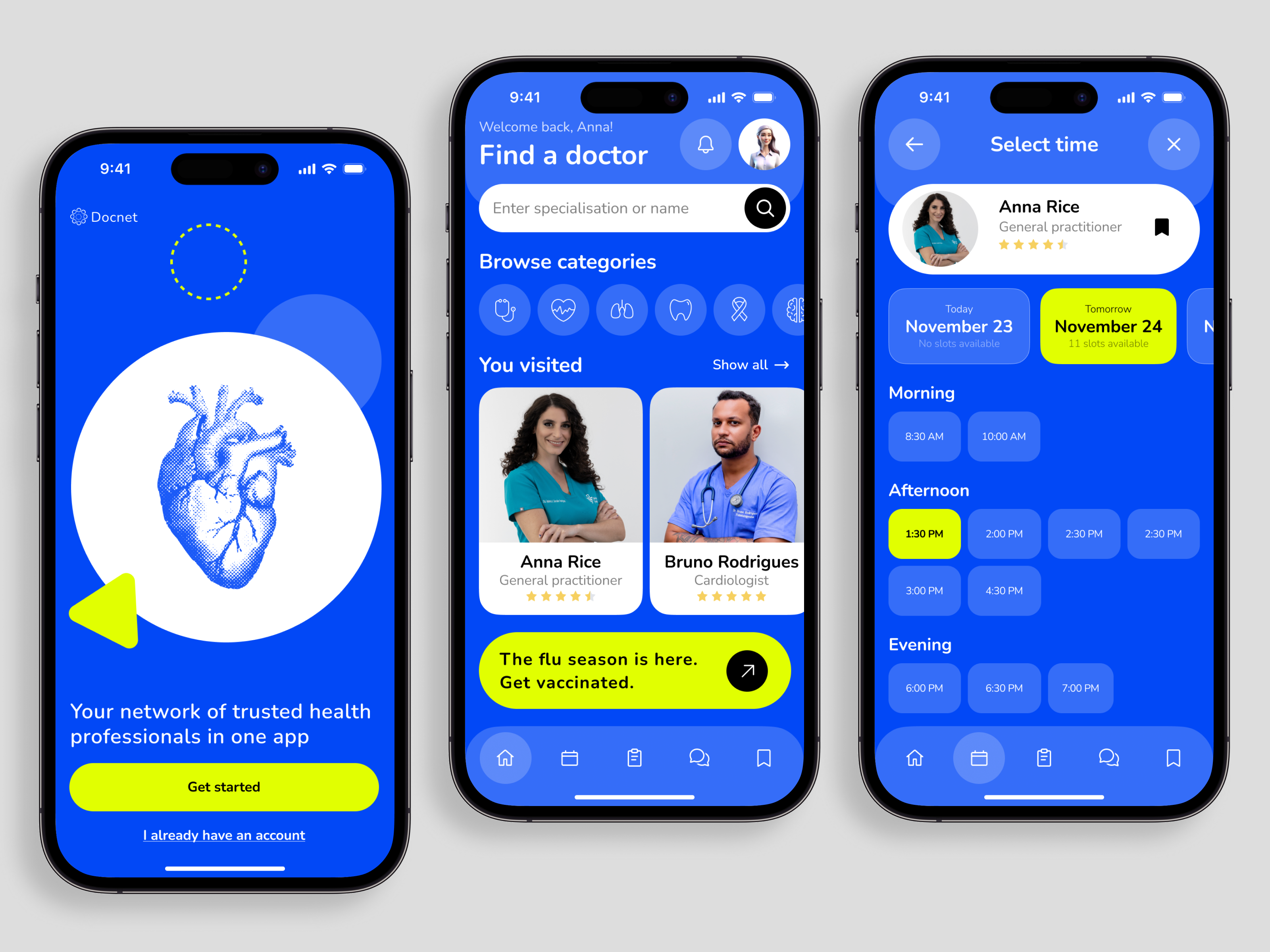 Doctor Appointment App app design application design concept doctor health health tech healthcare healthtech ios med med tech medical medtech mobile service design ui user interface ux well being wellbeing