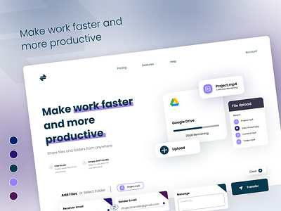 Transeet - Share Files Web Design app design clean design graphic graphic design illustration transfer ui ui ux vector we transfer web design