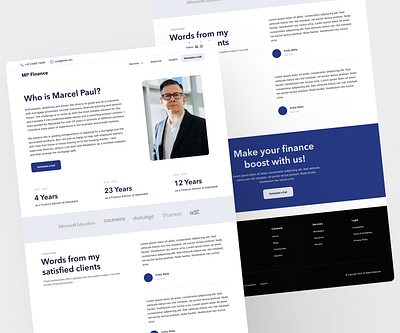 About me page - Web Design about me clean consultants consultation website daily ui dailyui design finance minimal modern ui web design website