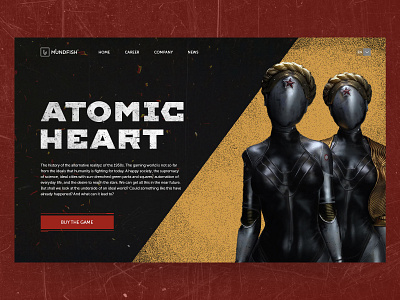 Design concept for the Atomic Heart game / 02 branding concept design design concept game game concept site typography ui ux web design web site