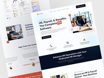 HR Management Landing Page UI/UX Design business clean company design employees global hr hr hr landing page landing page minimal payment payroll product saas ui design uiux web design website whitespace