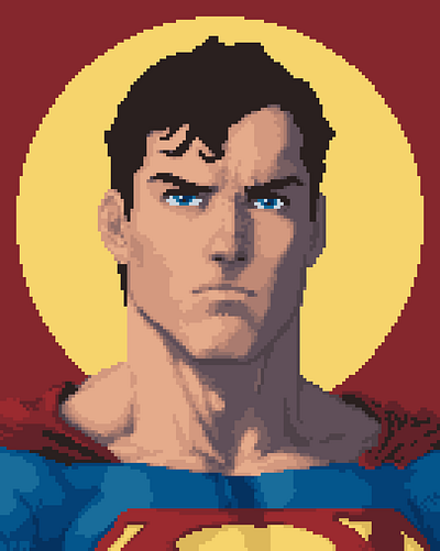 Superman Fan Art fan art pixel art pixelart pixelonious monk pixeloniousmonk portrait superman