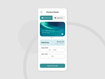 Credit Card Checkout ui