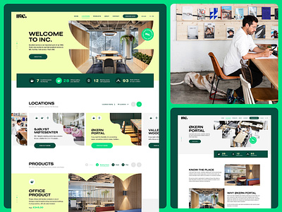 INC. cooworking design drawingart incubator office responsive ui ux web website