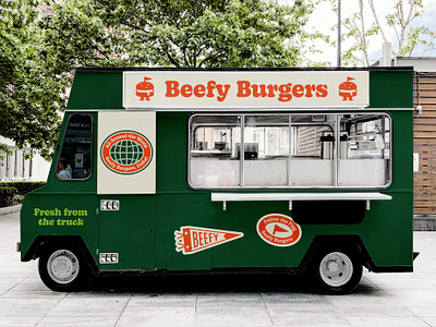 Food Truck Design - Burgers badge branding brands burger burgers design fast food food truck graphic design identity illustration logo mockup mr.mockup street food truck typography vector