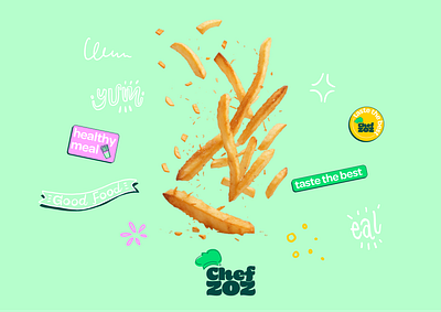 Chef Zoz Fries branding food fries logo