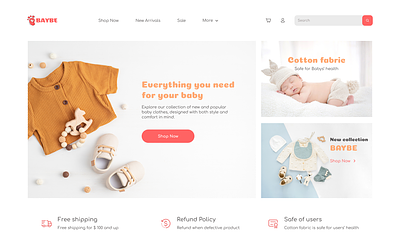 Home page Baby shop baby clothes baby shop baby store home page design landing page