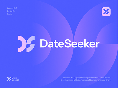 DateSeeker Logo Concept app blockchain branding date dating gradient icon identity lettering logo monitoring radar saas search