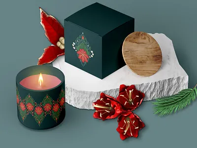 Poinsettia vector set fabric floral graphic design illustration pattern wallpaper xmas