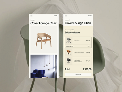 Furniture shop 2 art direction ecommerce layout mobile typography ui web