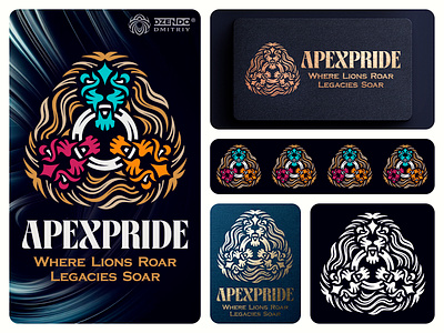 Triple Lion logo animal beast power branding cat jungle king leo lion lion power logo power strong lion triple lion unity