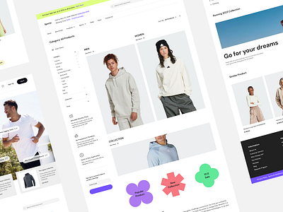 Sportwear E-commerce Site application category clean colorful fashion landingpage model modern sport sportwear