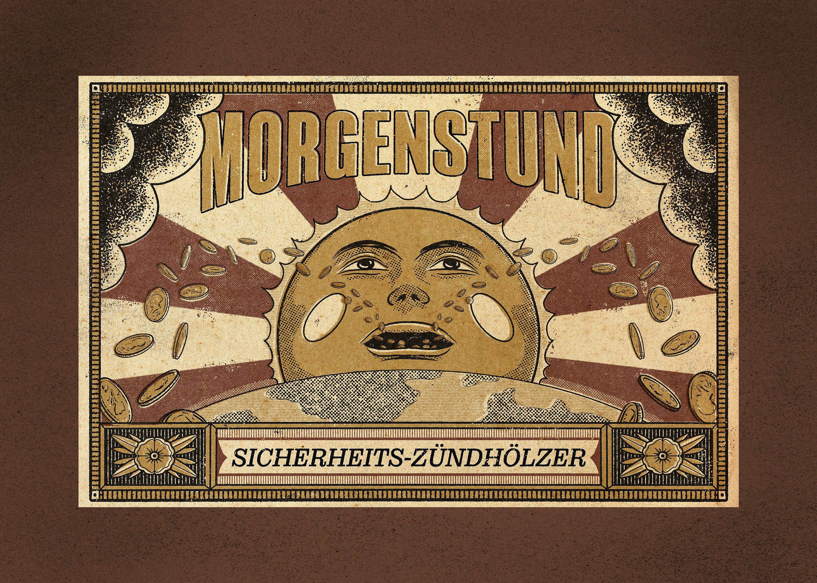 Morgenstund Safety Matches branding graphic design illustration label matchbox mystic occult packaging retro safety matches sun tarot tattoo vintage