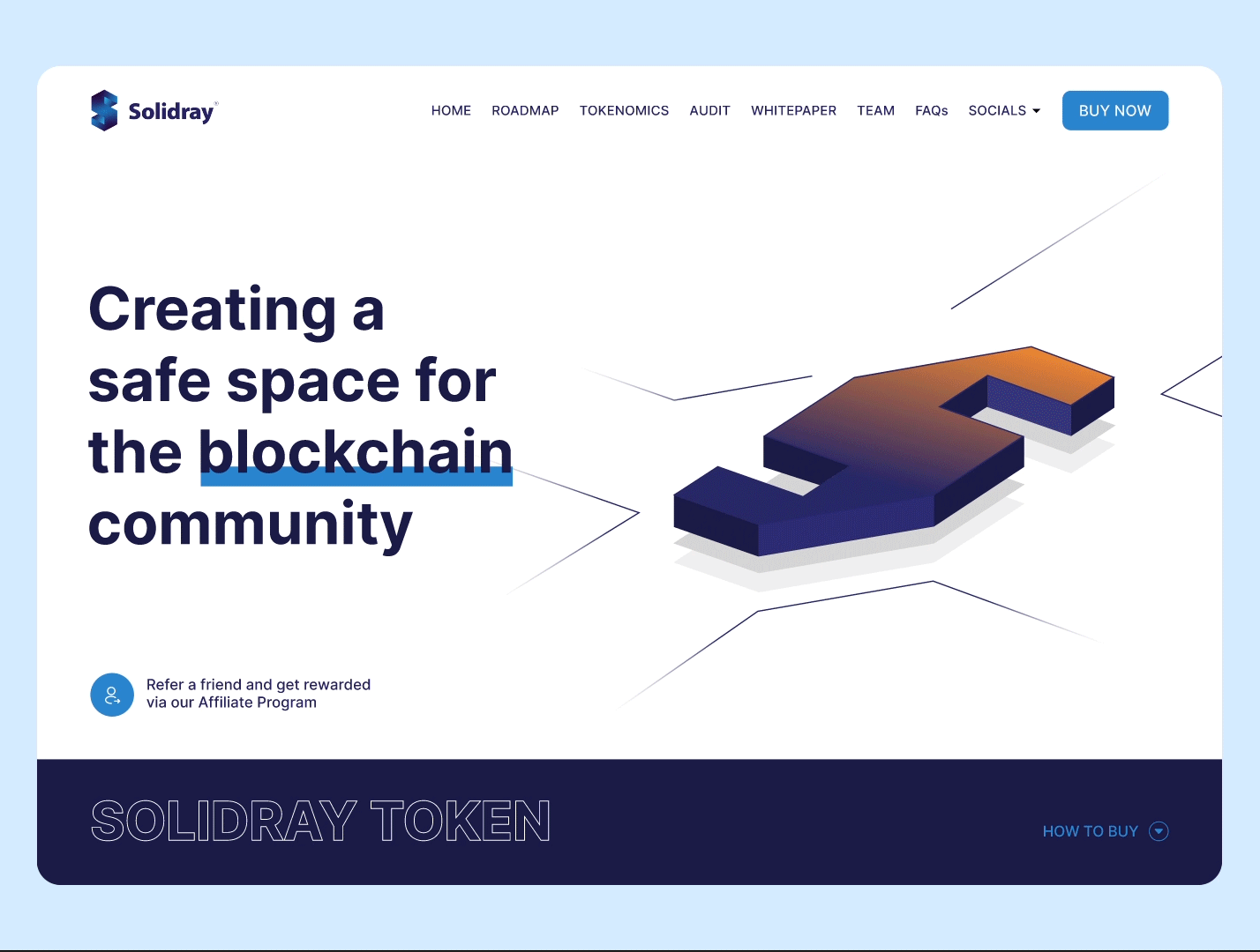 Solidray Hero Section animation blockchain hero hero section landing page motion graphics ui