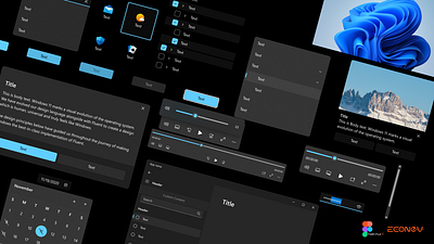 Windows UI/UX by econev 11 12 design econev evgheniiconev figma interface lizzardlab ui ux vector windows