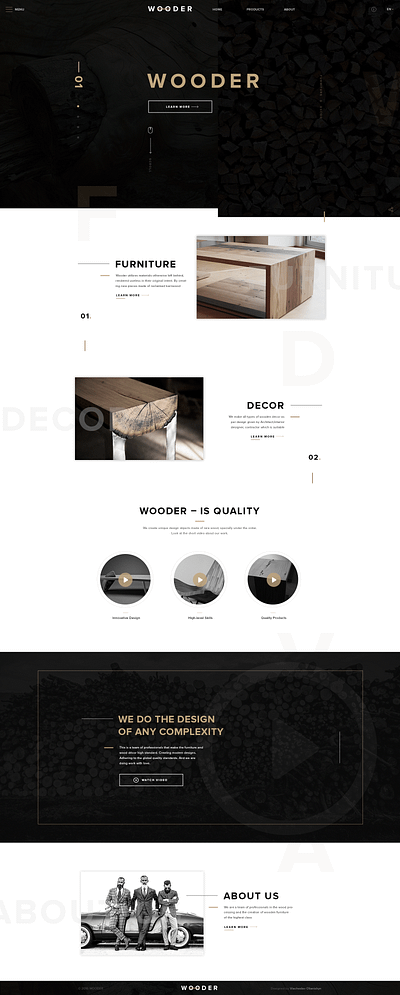 WOODER WEBSITE DESIGN homedesign landing ui ux website