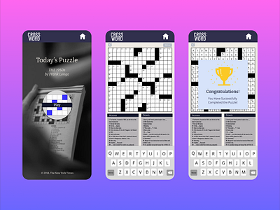 Crossword Puzzle app app ui ux