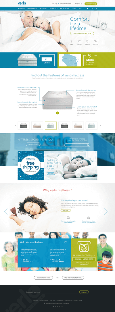 Verlo Mattress Website Design homepage landingpage ui ux