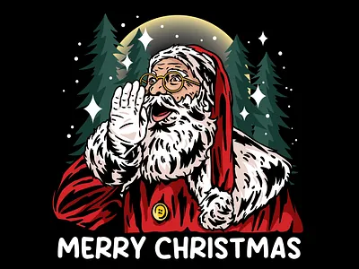 Santa Claus Hello Merry Christmas artwork branding cartoon character christmas drawing event graphic design holiday illustration logo merch design merchandise merrychristmas natal newyear retro santaclaus vintage xmas