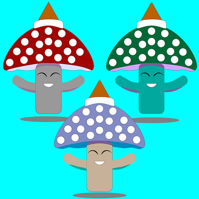 Merry Mushrooms art assets brand identity branding celebration daily ui decoration design graphic design icons illustration merry christmas mushrooms new year symbol ui ux vector art visual design