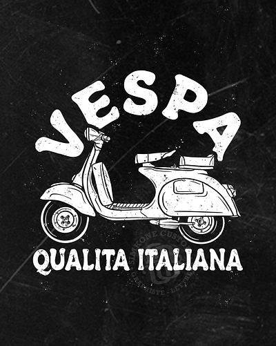 Vespa graphic design illustration motorcycle typography vespa vintage vintage illustration