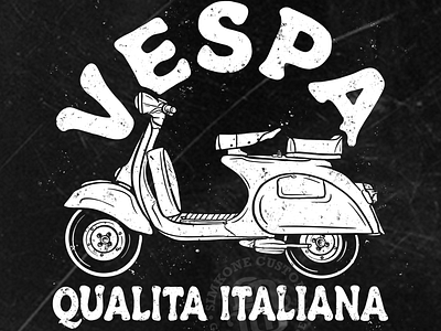 Vespa graphic design illustration motorcycle typography vespa vintage vintage illustration