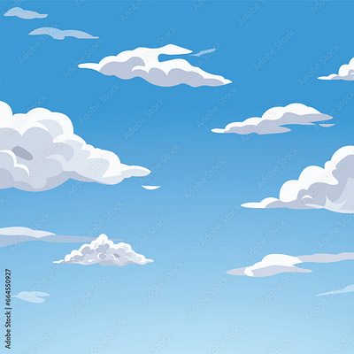 Sky with pretty clouds vector illustration weather