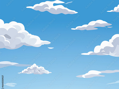 Sky with pretty clouds vector illustration weather