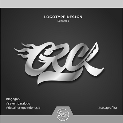GRCK - Logotype Design Contest black bold branding fire logo fonts graphic design handlettering lettering logo logotype sport sword