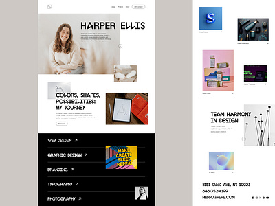 HARPER ELLIS portfolio uxui design webdesign