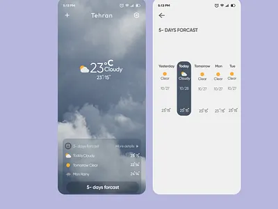 weather app ui