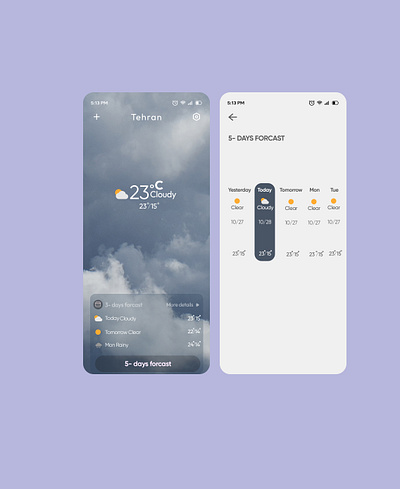 weather app ui