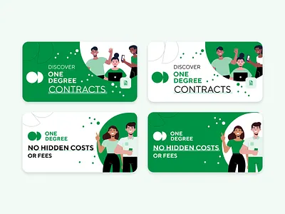 One Degree Digital Adverts ads adverts branding design digital digital ads digital design flat design google ads illustration logo one degree pmax recruitment ui ux