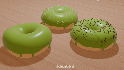 Matcha Doughnuts 3D 3d 3d art 3d blender 3d design 3d illustration blender blender art doughnut food food design ill illustration